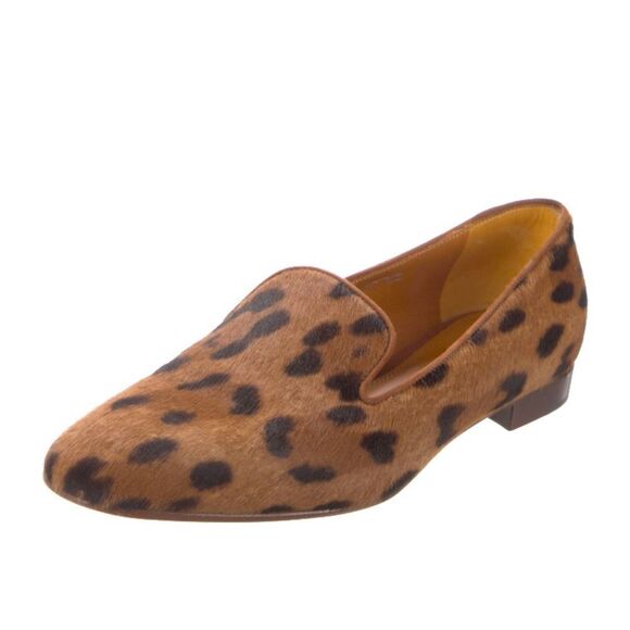 Ralph Lauren Collection Quintessa II Italian Hair-Calf Leopard Smoking Slipper - Picture 12 of 16